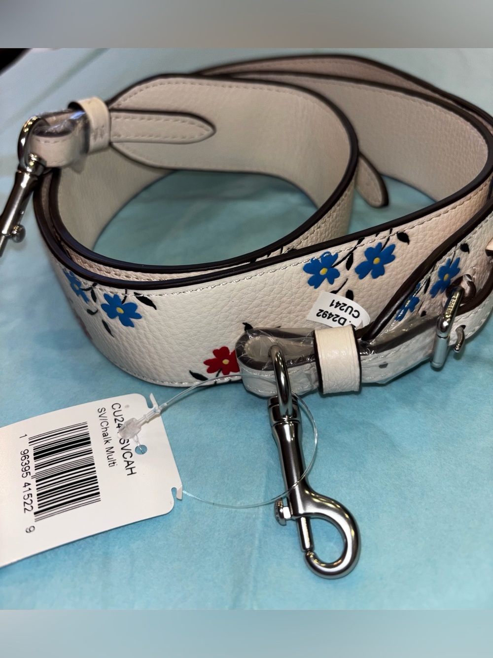 Coach Leather Purse Strap With Floral Print CU241 New - Picture 9 of 13